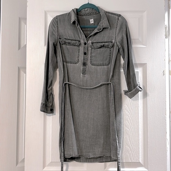 Xs Petite GAP grey chambray dress - Picture 1 of 4
